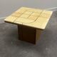 Graphic travertine tile coffee table on oak base, 1970s