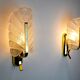 Pair of "leaf" wall lamps by Carl Fagerlund, Murano glass, Germany, 1970