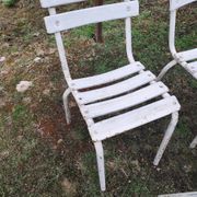 Set of 13 garden chairs made of iron slats and tubes