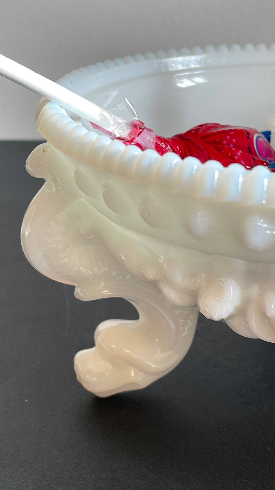 Vintage opaline glass candy dish