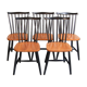 Suite de 5 chaises vintage belges à barreaux