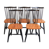 Suite of 5 Belgian vintage chairs with bars