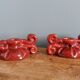 Bougeoirs en céramique artisanale bordeaux