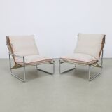 2x vintage lounge chair in chrome, 1970s new cussions