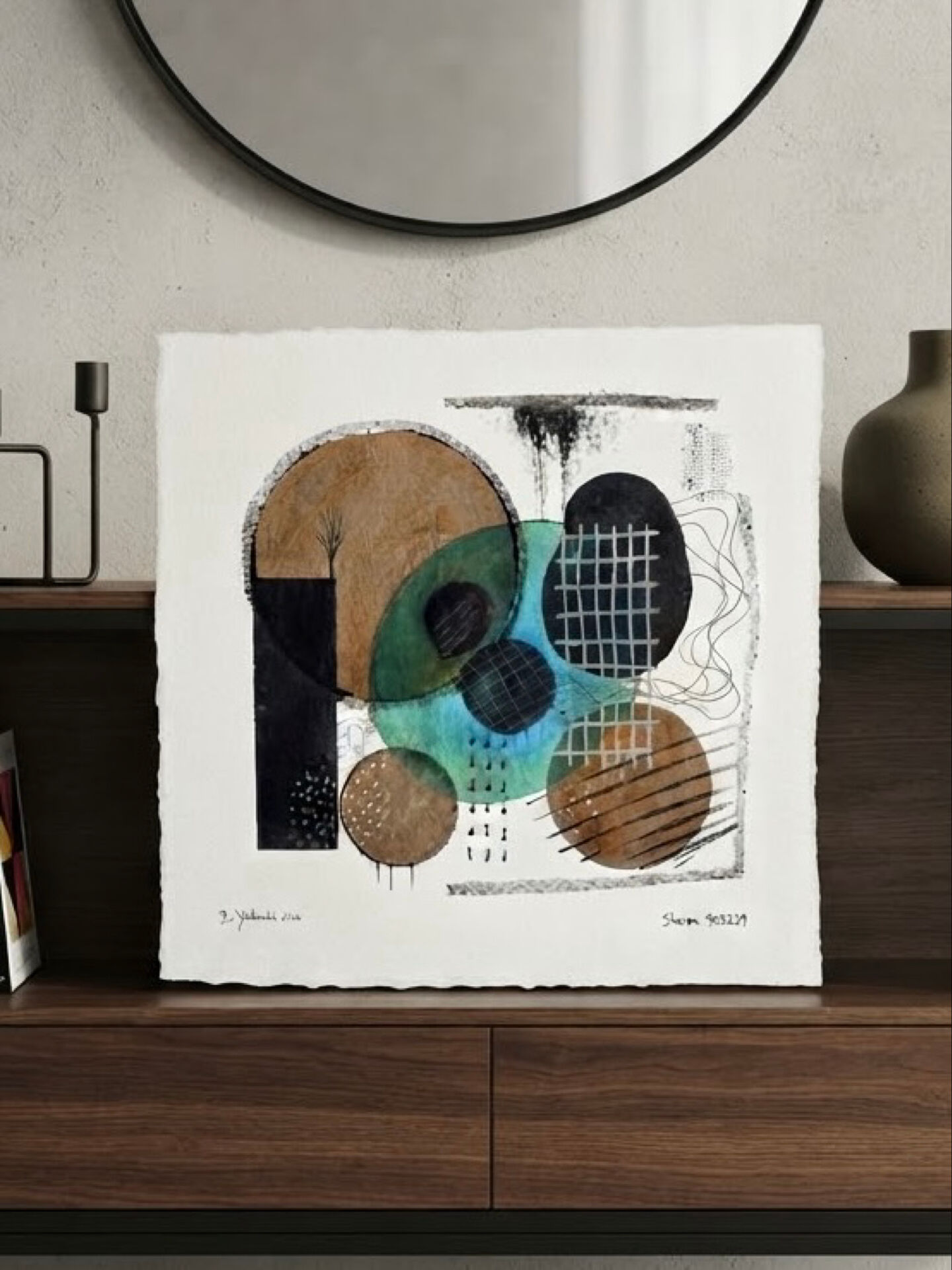 Œuvre originale "Résonance" – Technique mixte sur papier