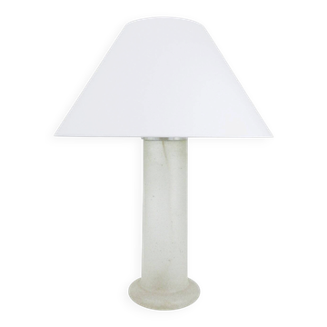 Lampe de table signée Karl Springer avec une base en verre sablé, années 1970