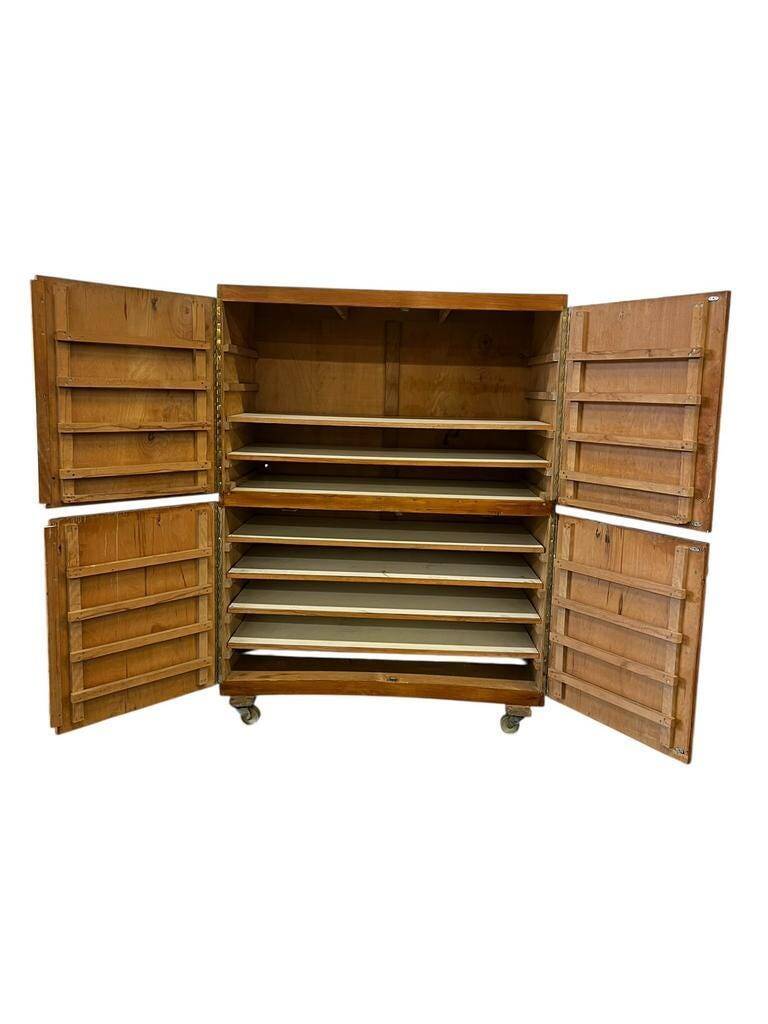 Vintage wooden baker's cupboard / large industrial cupboard