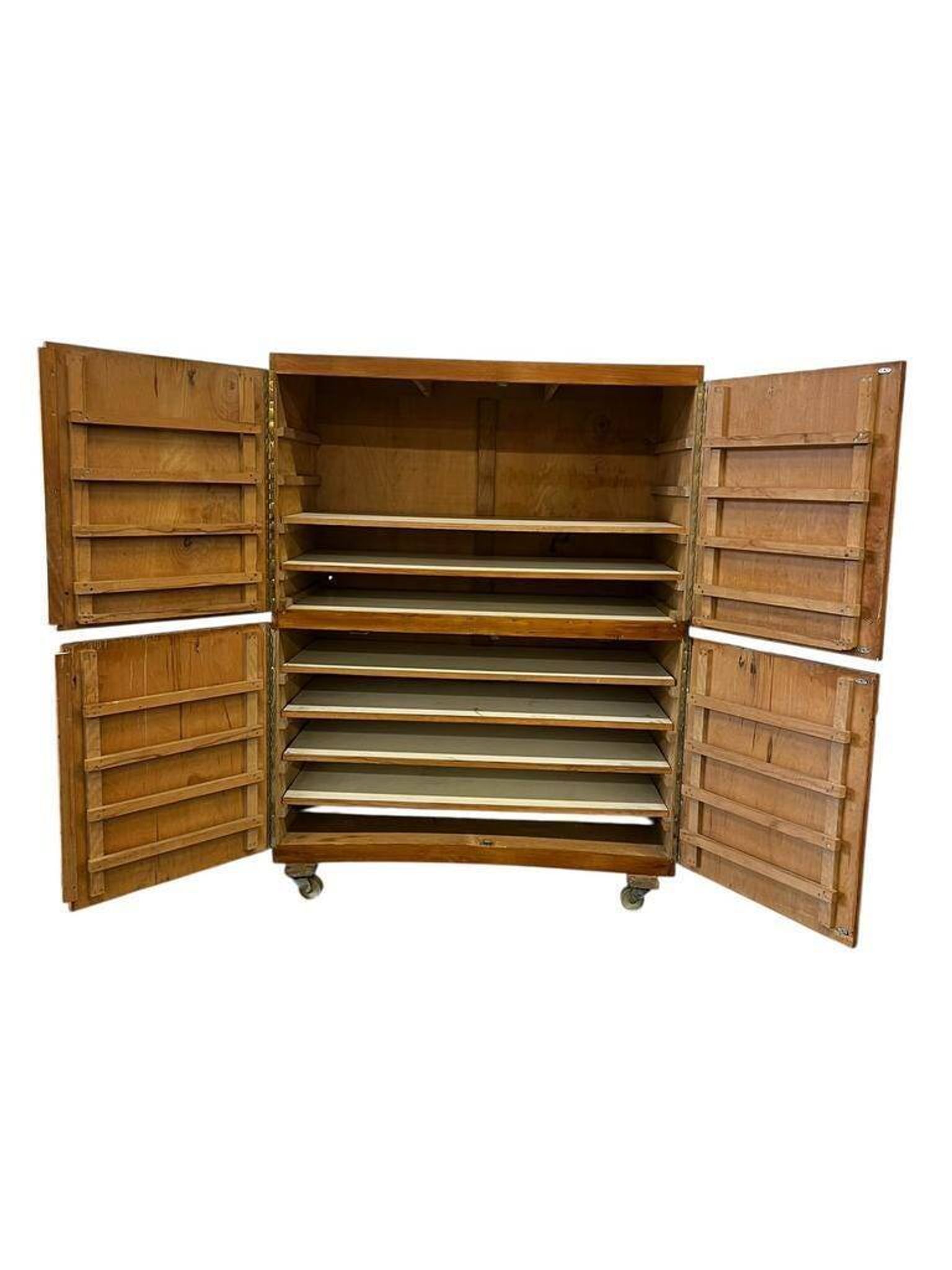 Vintage wooden baker's cupboard / large industrial cupboard