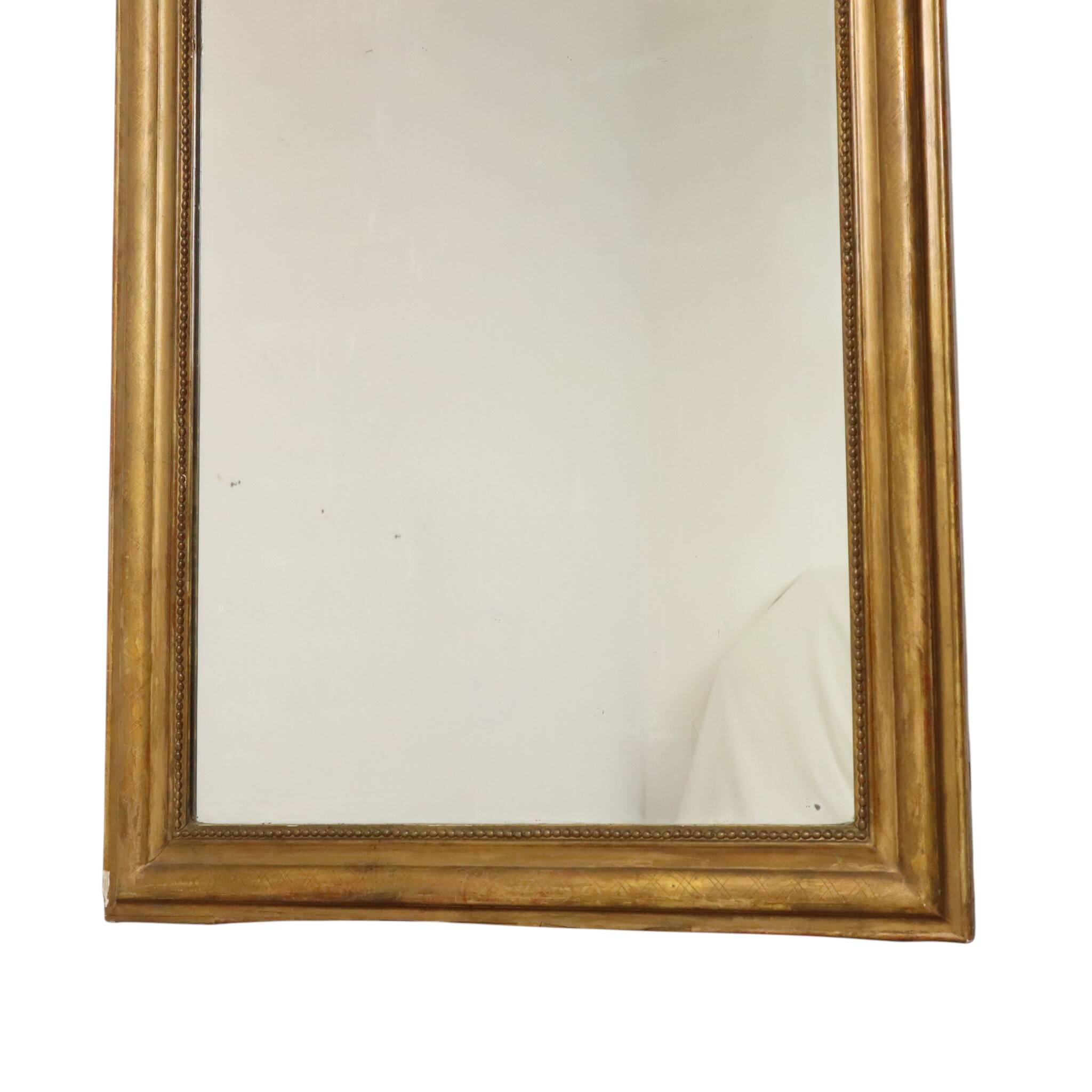Miroir doré français Louis Philippe antique, fin du 19e siècle