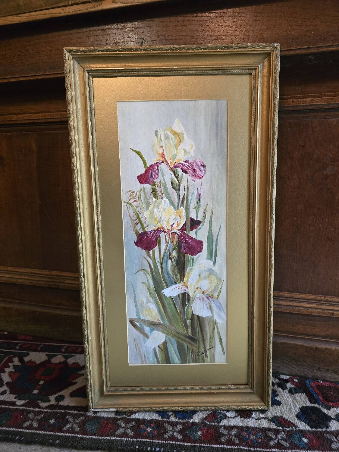 Oil on cardboard The Irises
