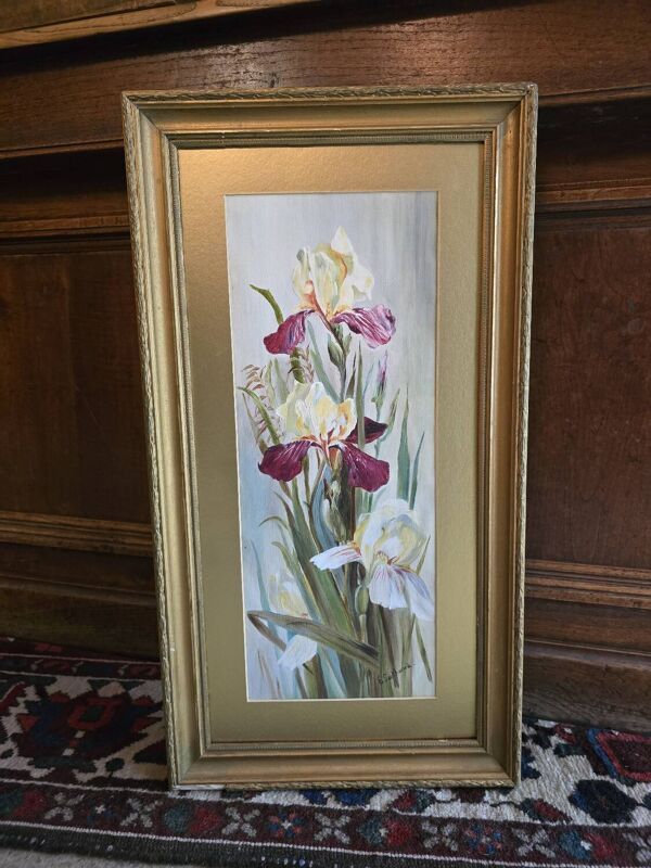 Huile sur carton Les Iris