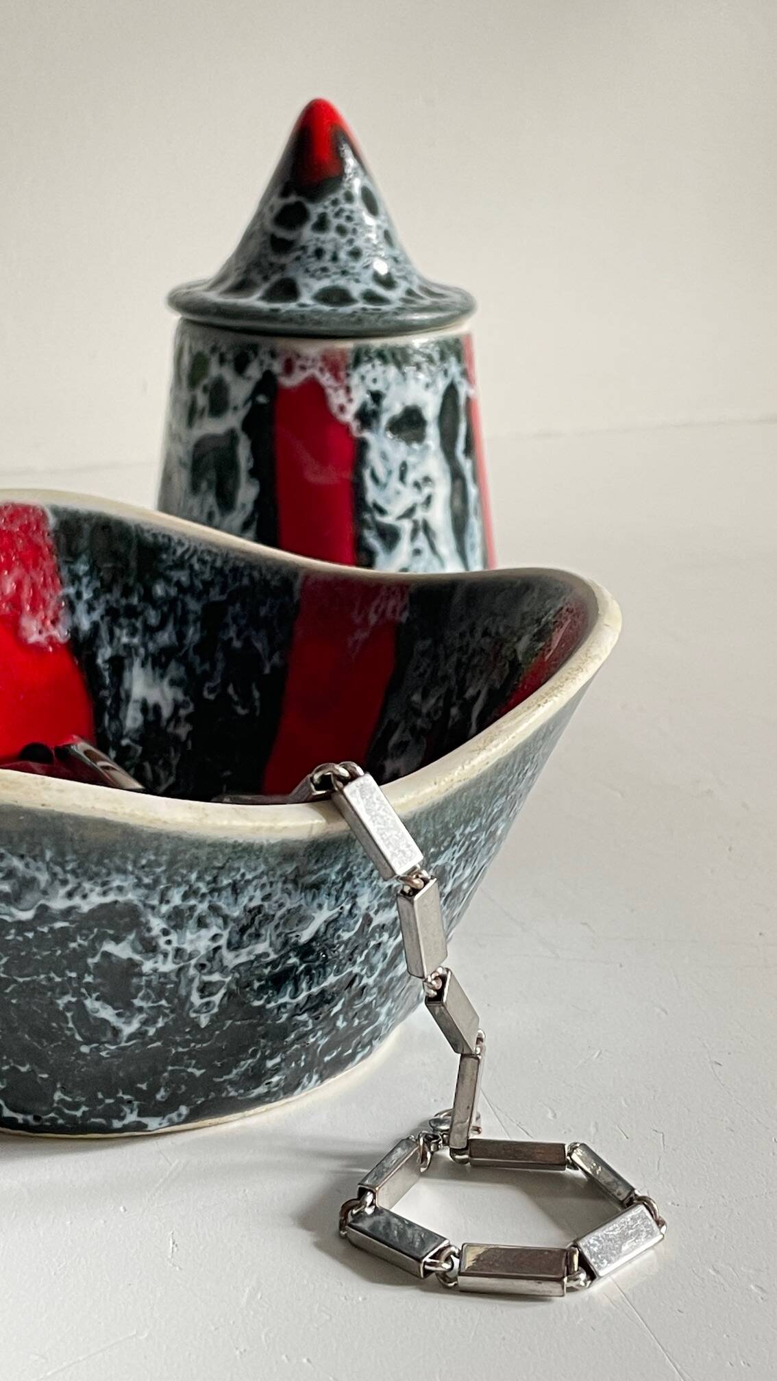 Vintage LUC VALLAURIS Ceramic Sugar Bowl