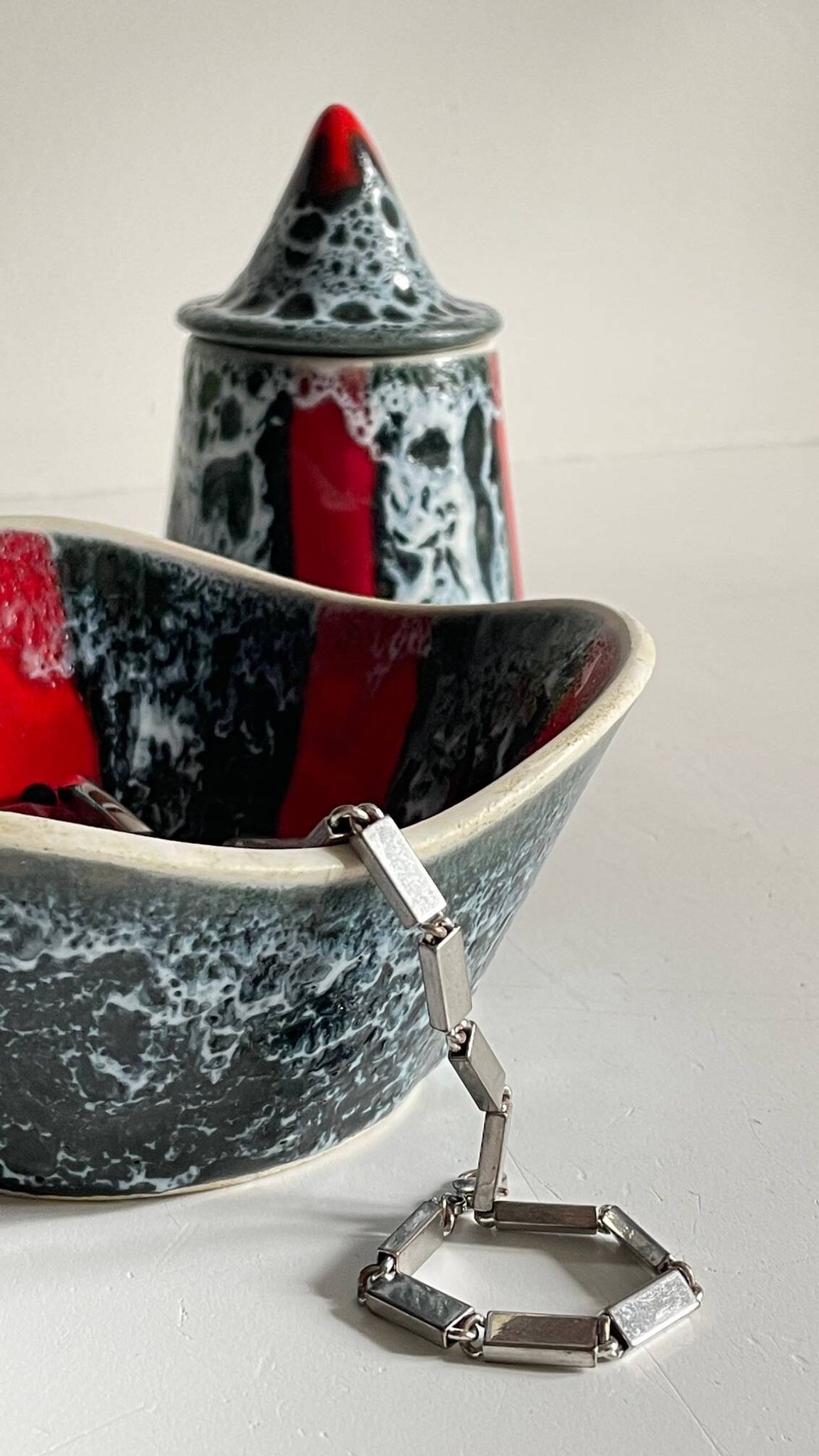 Vintage LUC VALLAURIS Ceramic Sugar Bowl