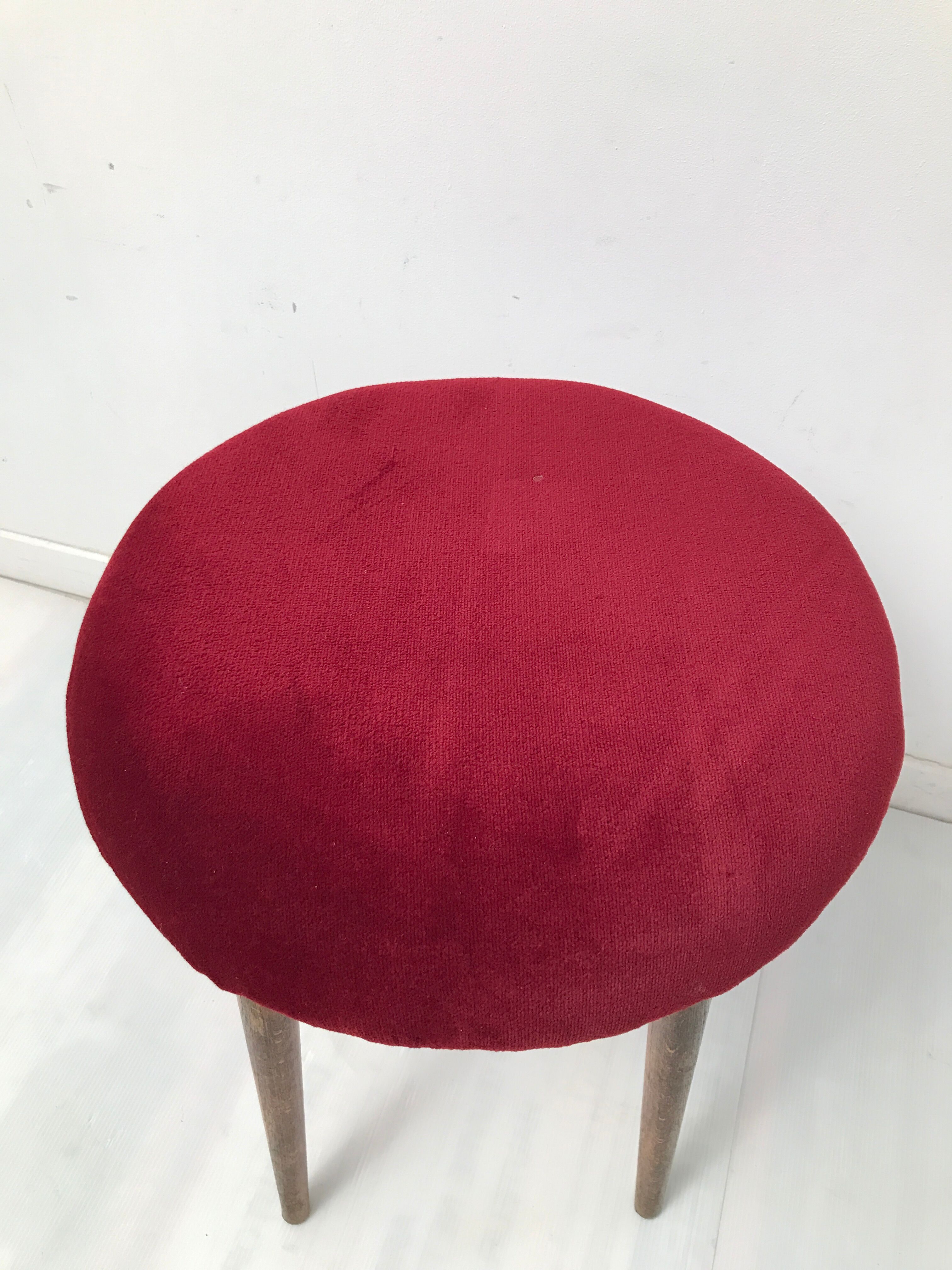 Tabouret de piano tissu velours vintage