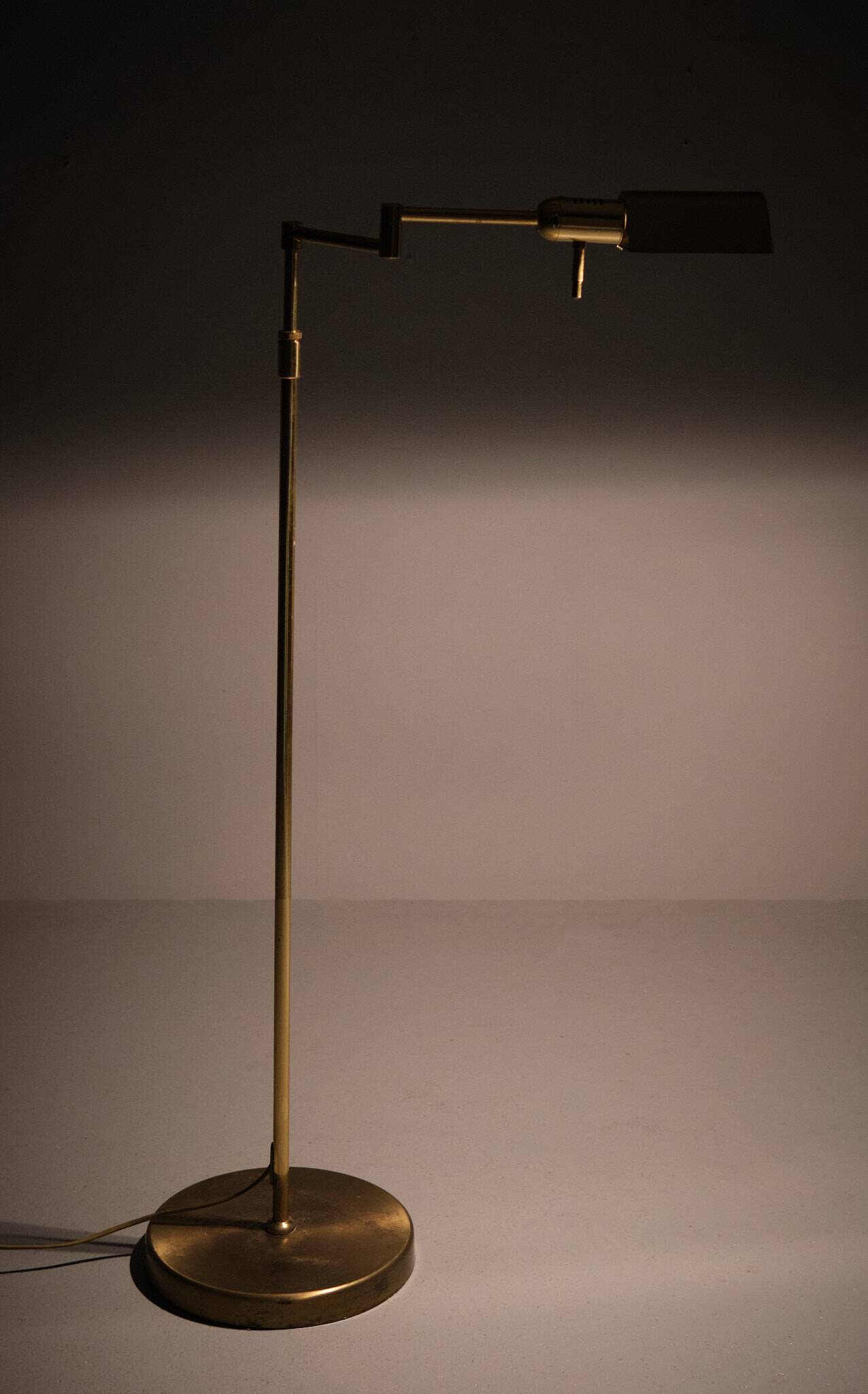 Herda Brass swing arm floor lamp 1980s