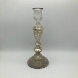 Candlestick in mercurized glass eglomized XlXth 28 cm