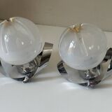 Pair of vintage design wall lights from the 70s