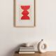 Peinture sur papier -rouge h716- tableau abstrait signé eawy
