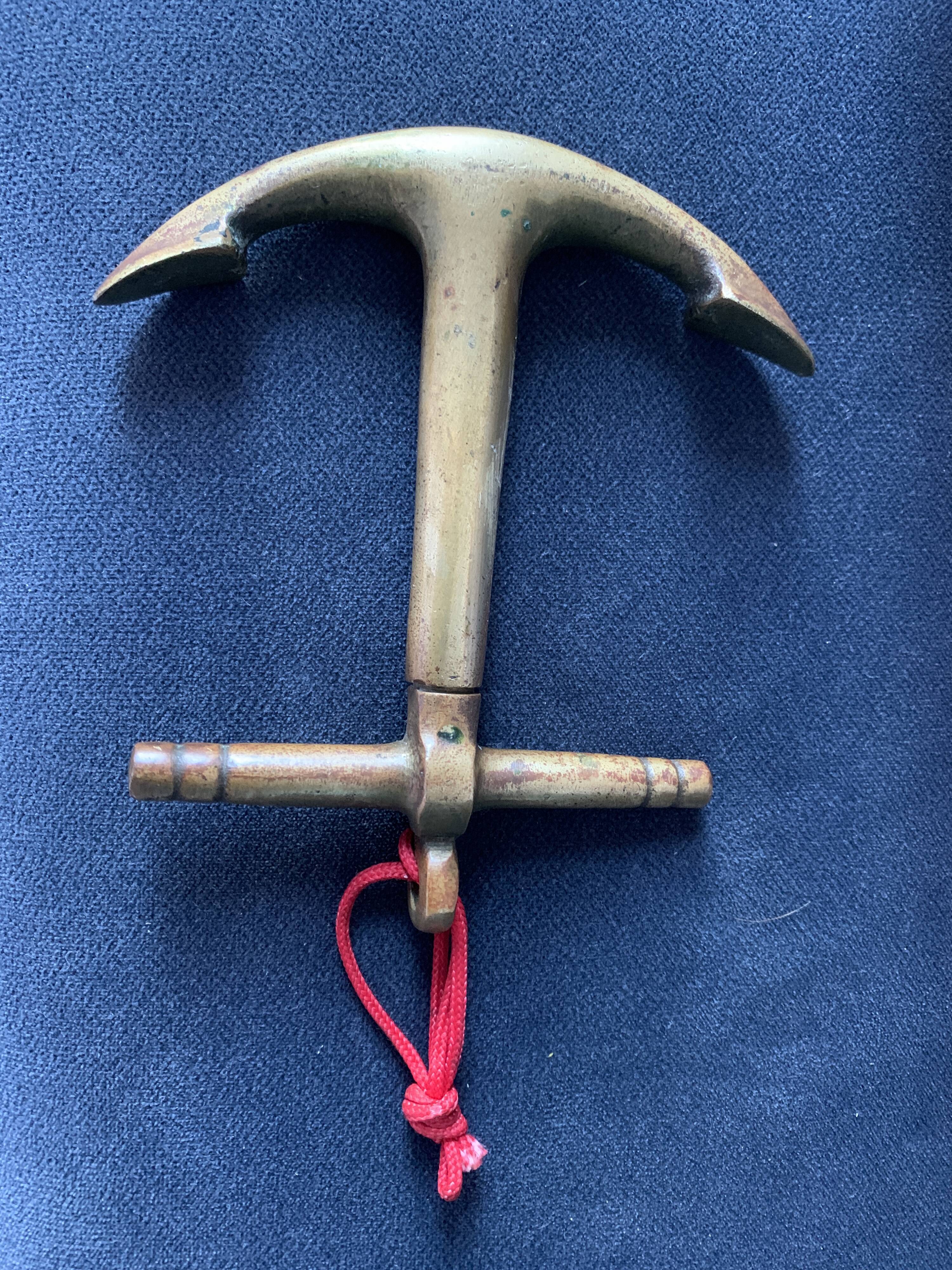 Bronze corkscrew in the shape of a boat anchor