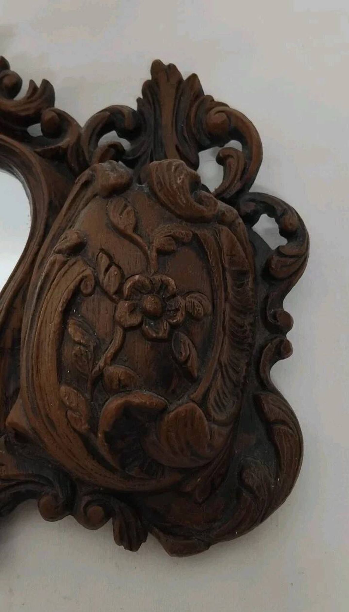 Ancien Miroir Mural Vintage Avec Rangement Imitation Bois