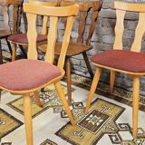 Set of 6 mismatched Baumann style bistro chairs from the 1970s