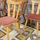 Set of 6 mismatched Baumann style bistro chairs from the 1970s