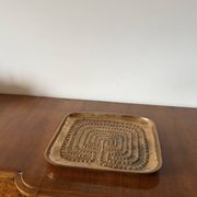 Modern solid brass tray / vide poche, Atelier Ventrella Italy 1980s