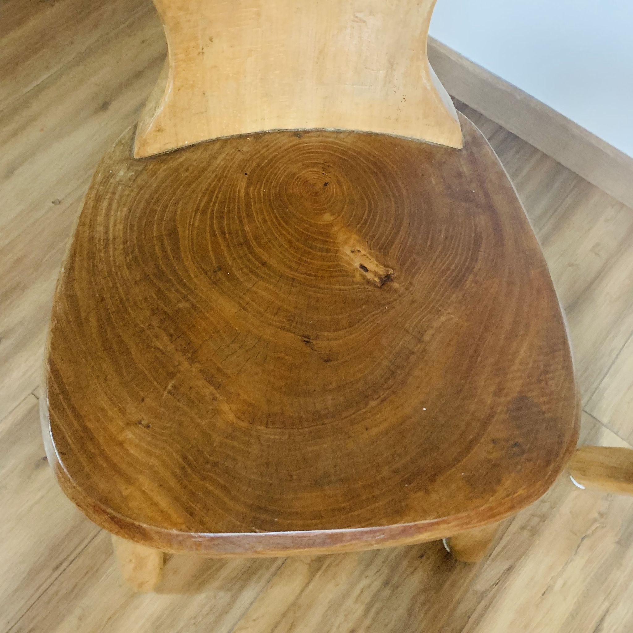 Pair of brutalist tripod chairs