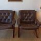 Norwegian Easy Chairs in Leather by Jon Hjortdal, Velledalen. Set of 2.