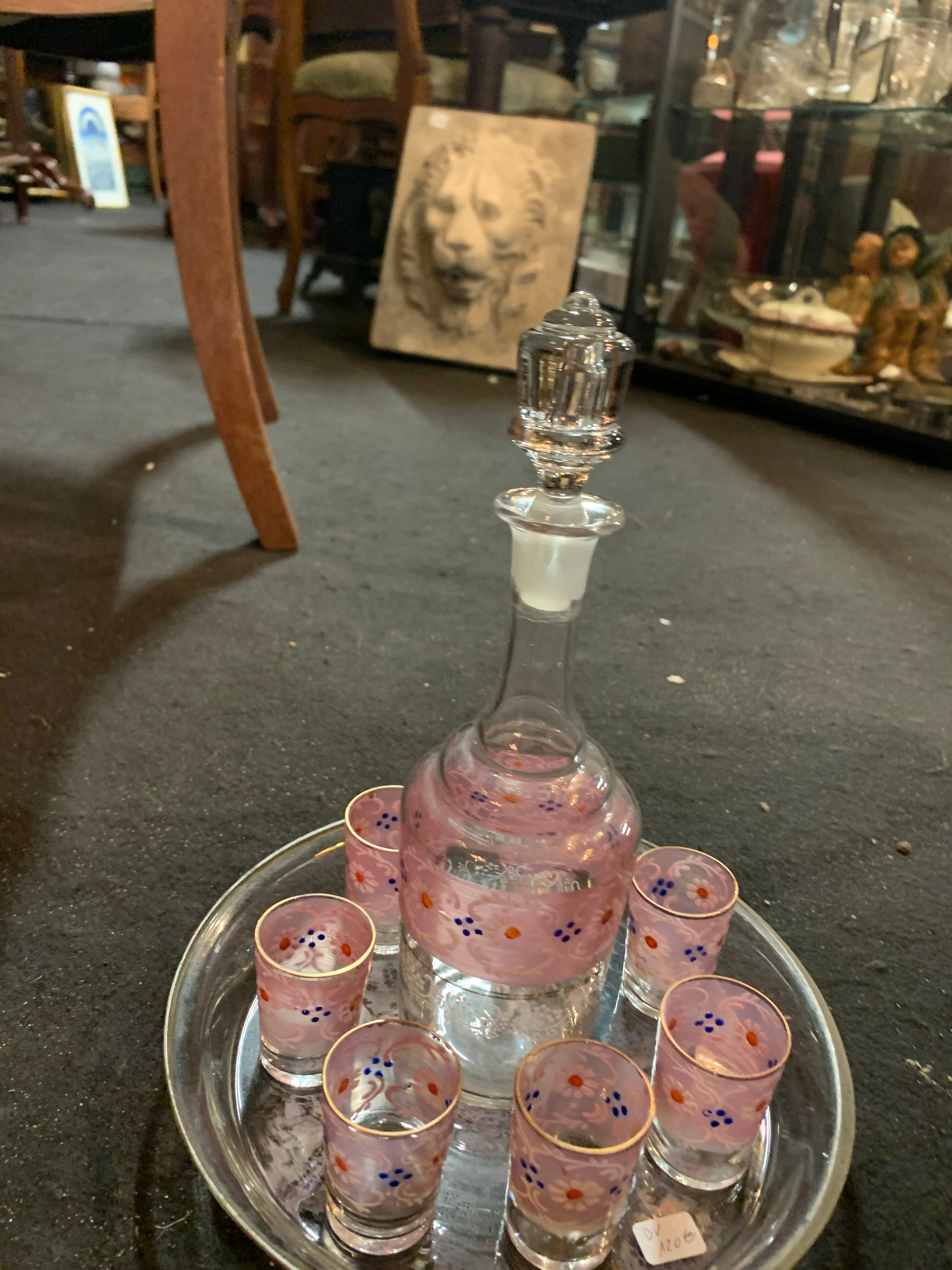 Enamel glass liquor service