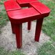 Tabouret de sauna laqué rouge par Olof Ottelin Finlande 1960