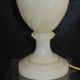 Antique lamp foot in alabaster marble torso belly, pearl rows