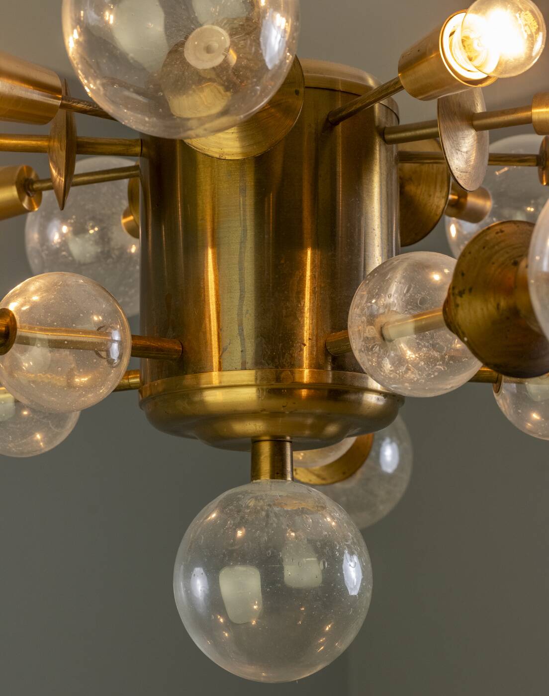 Space Age Brass Candlestick, 1970s, Czechoslovakia