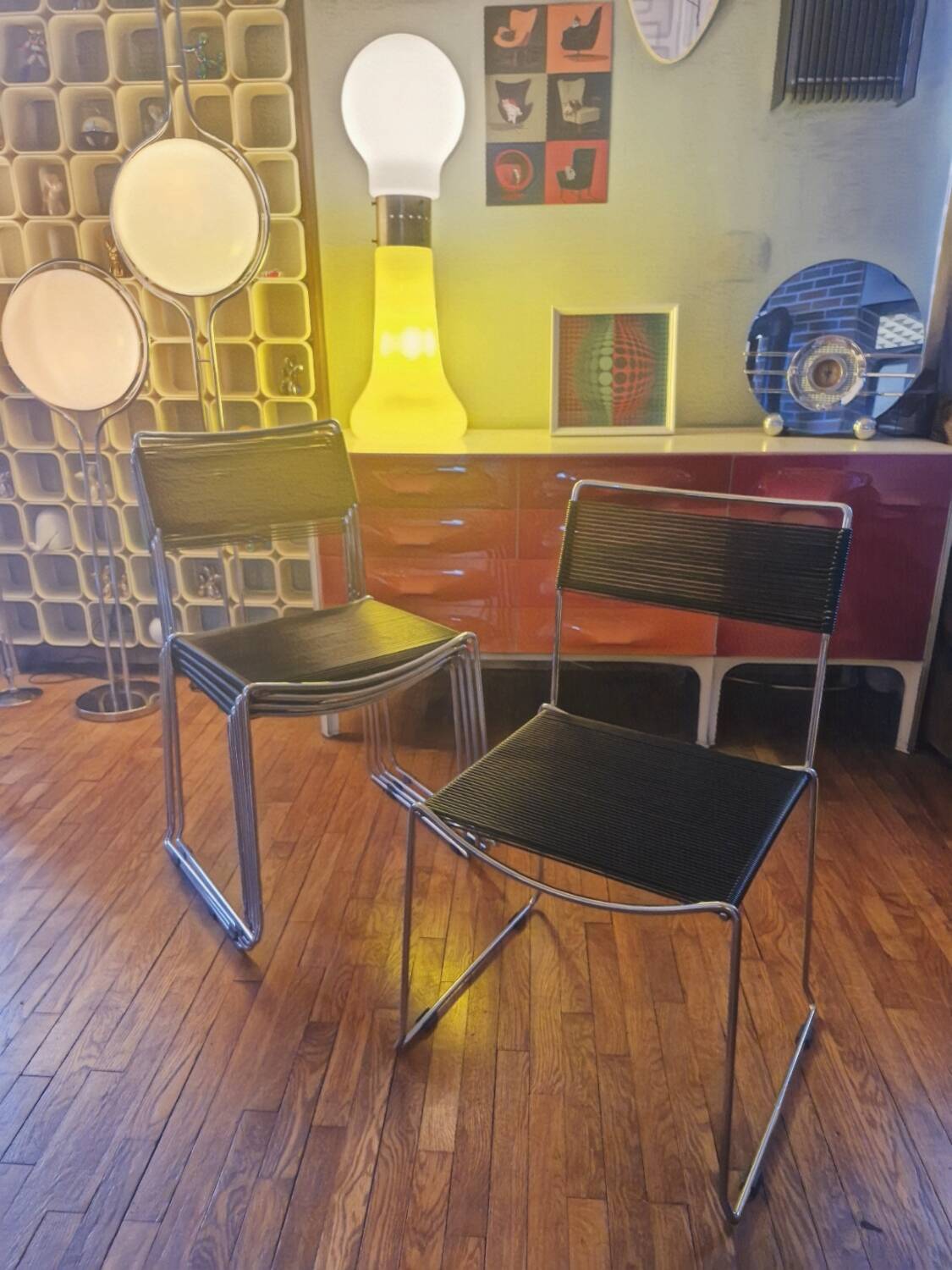 Set of 5 spaghetti chairs by giandomenico belotti for alias vintage 1980