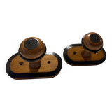 Pair of Wooden Coat Hooks