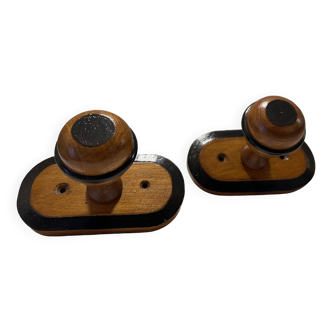 Pair of Wooden Coat Hooks