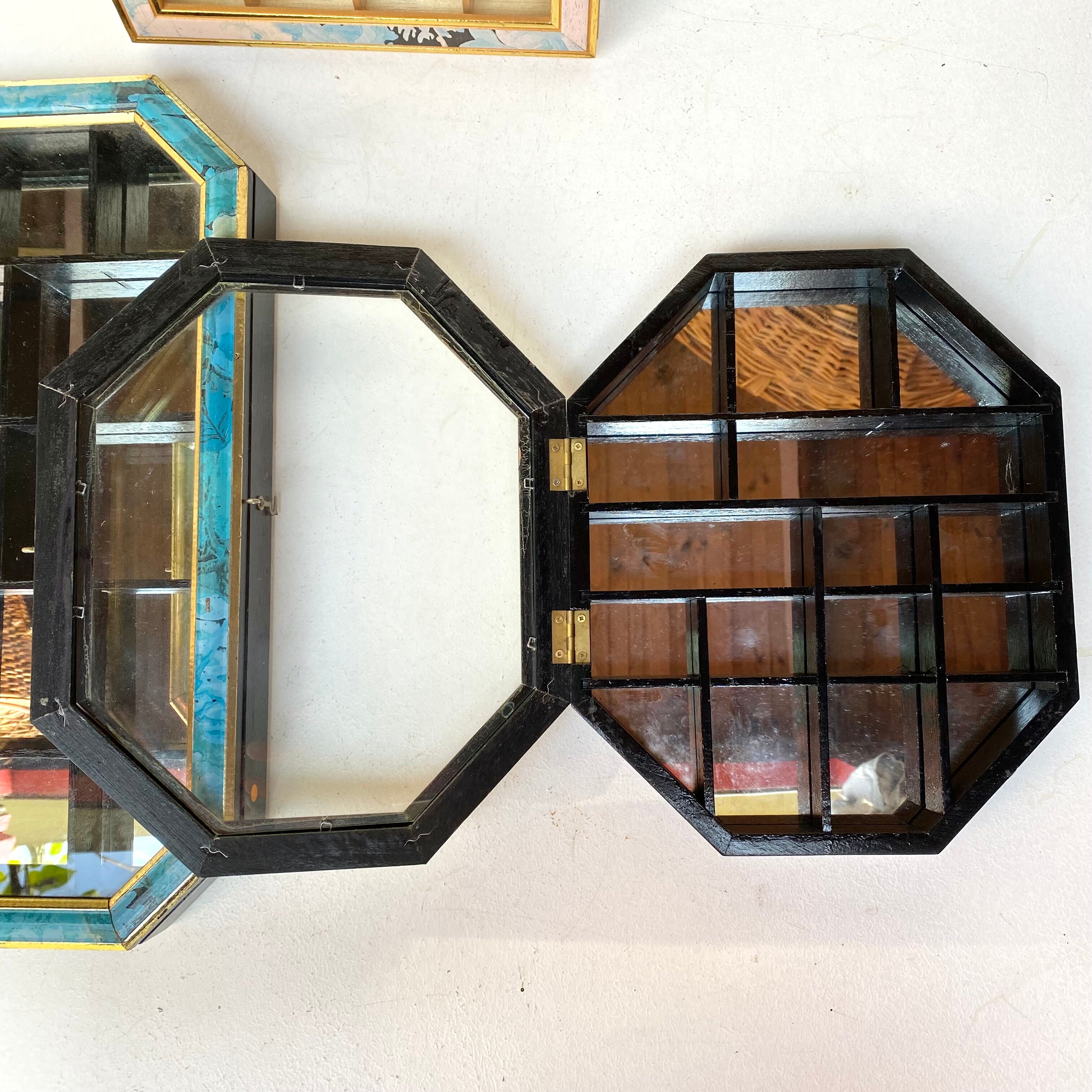 Vintage wall display cases