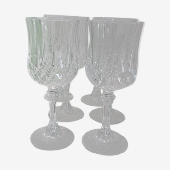 Set of 6 glasses of Arques crystal wine