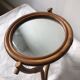 Vintage rattan mirror on stand 27x34cm