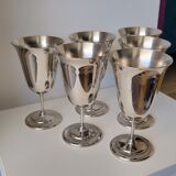 6 gobelets à vin en métal argenté