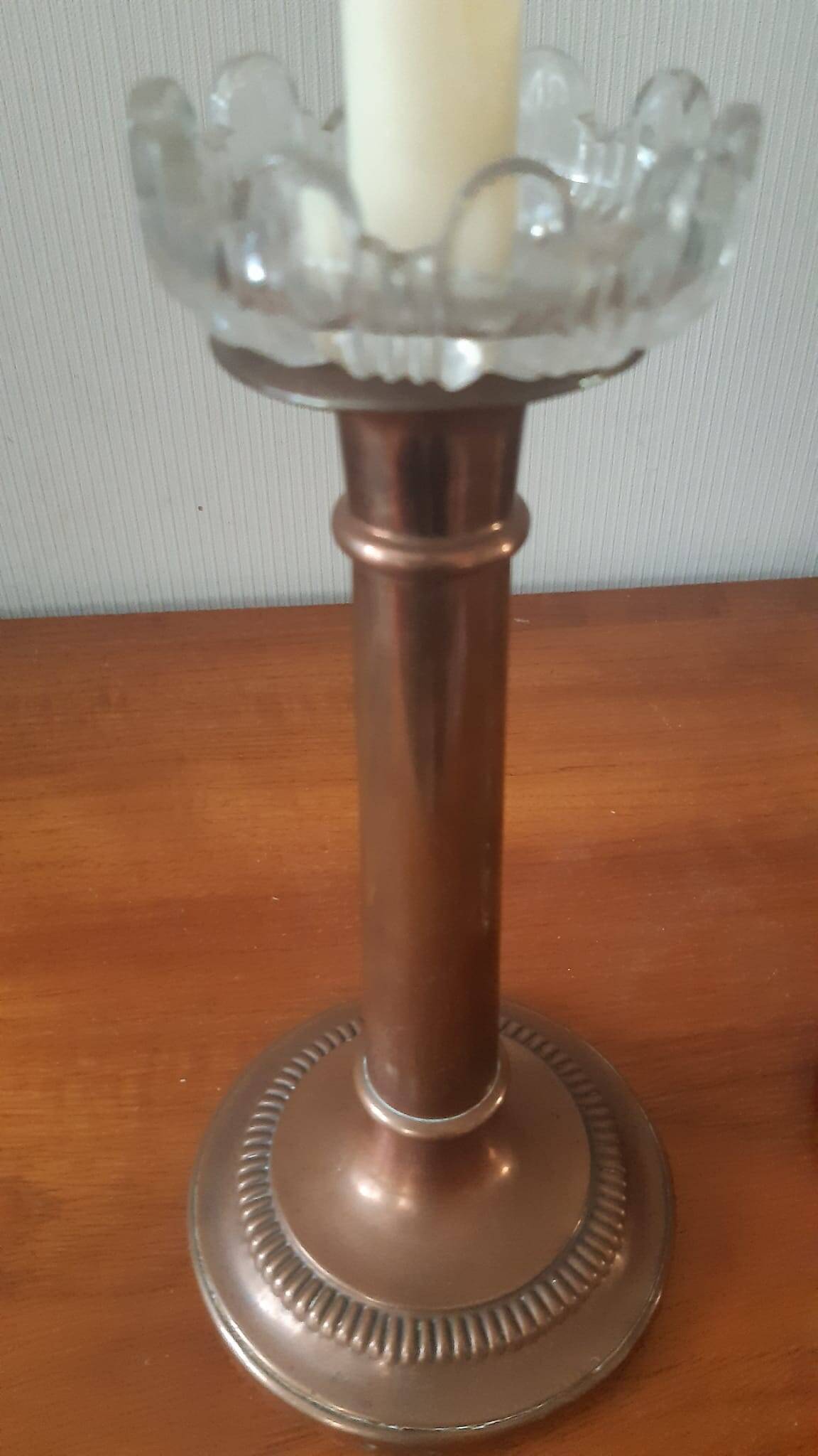 Set of two copper candlesticks from the early 20th century.