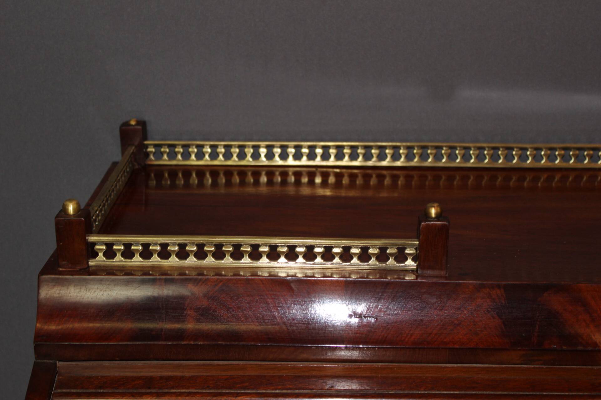 19th Century Mahogany Cylinder Secretary Desk