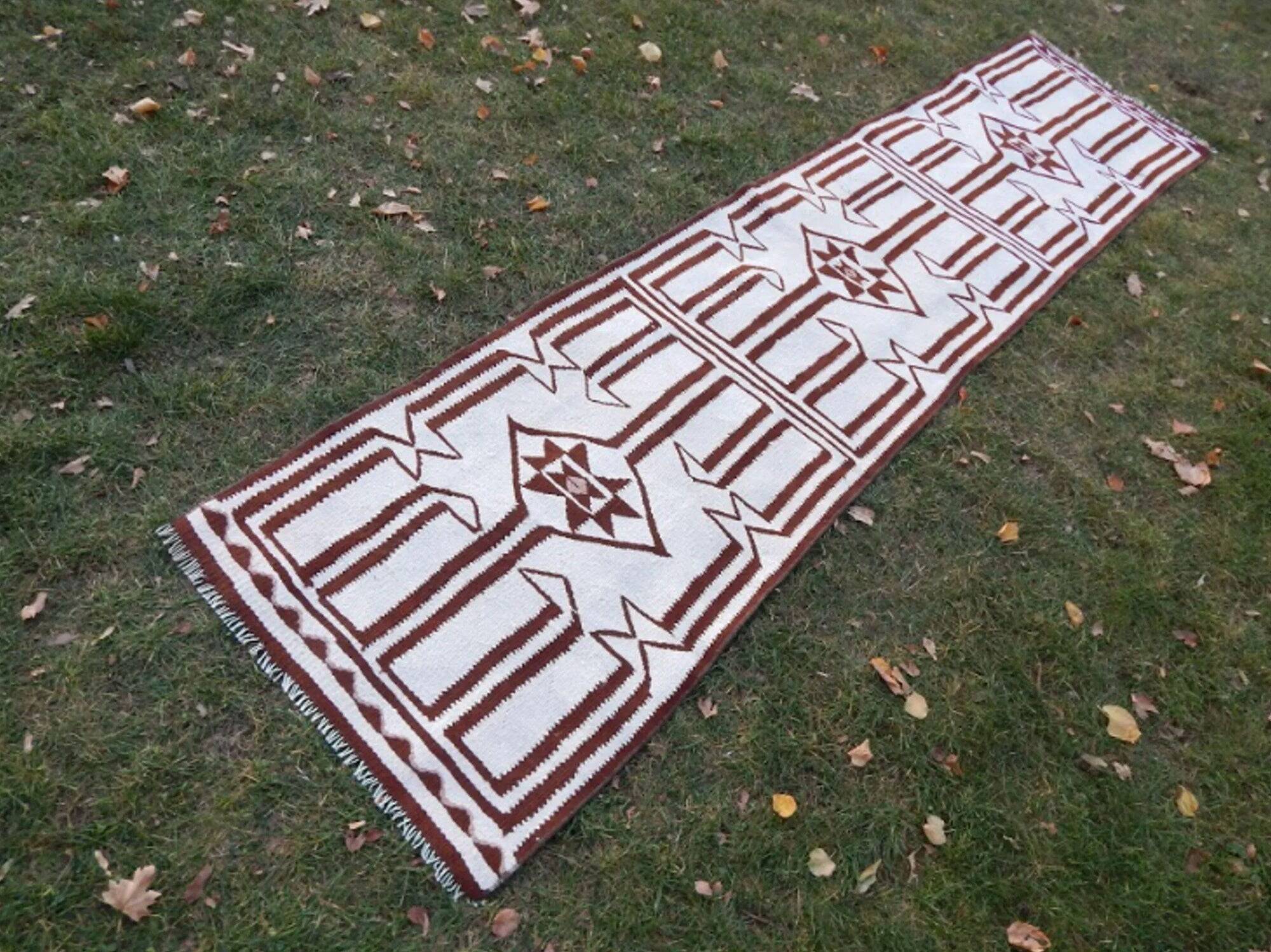 Vintage Turkish hallway rug 78x314 cm