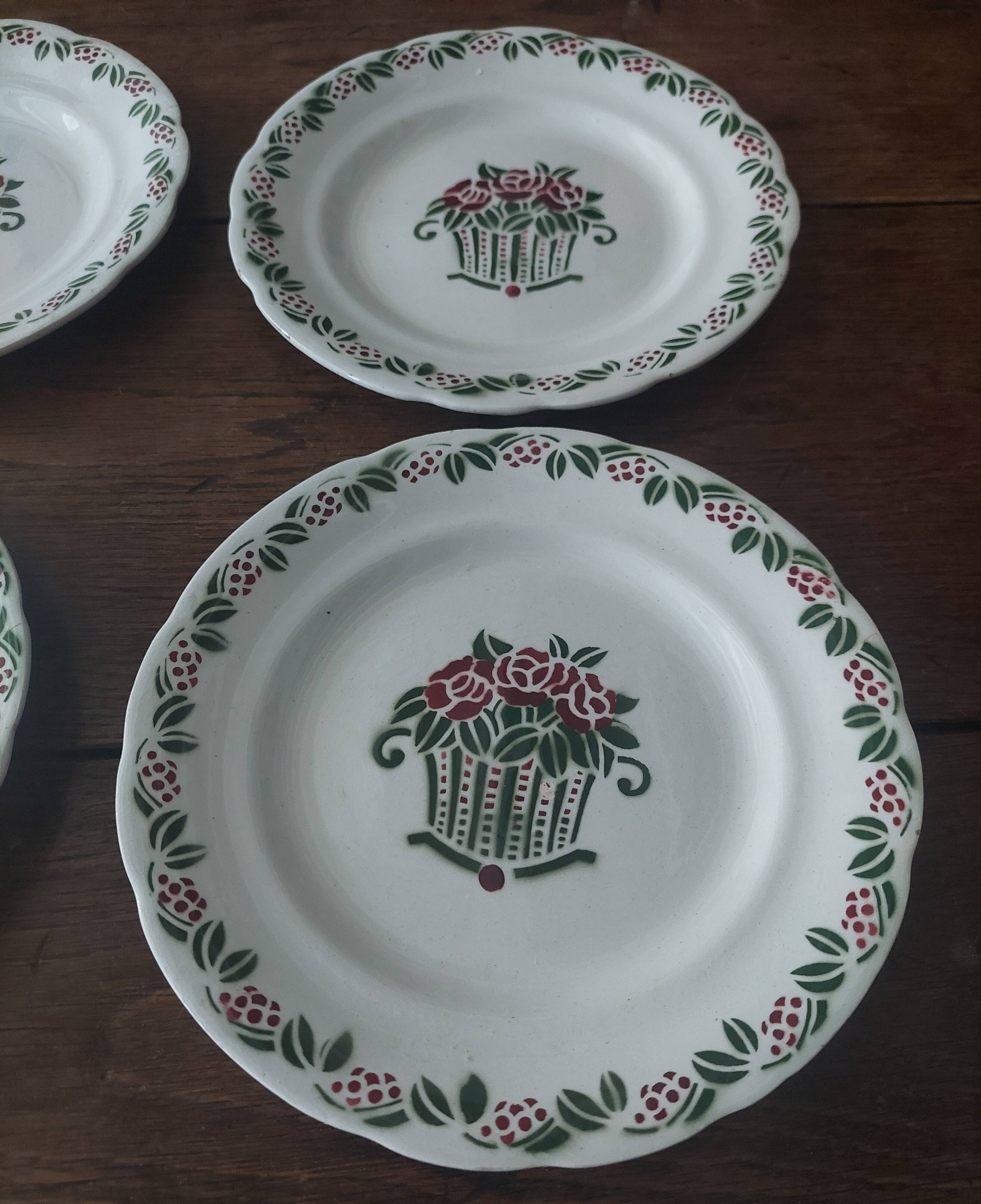 Choisy le Roi ironstone dessert plates, set of four