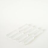 Set of 8 rectangular crystal knife rests, 1950