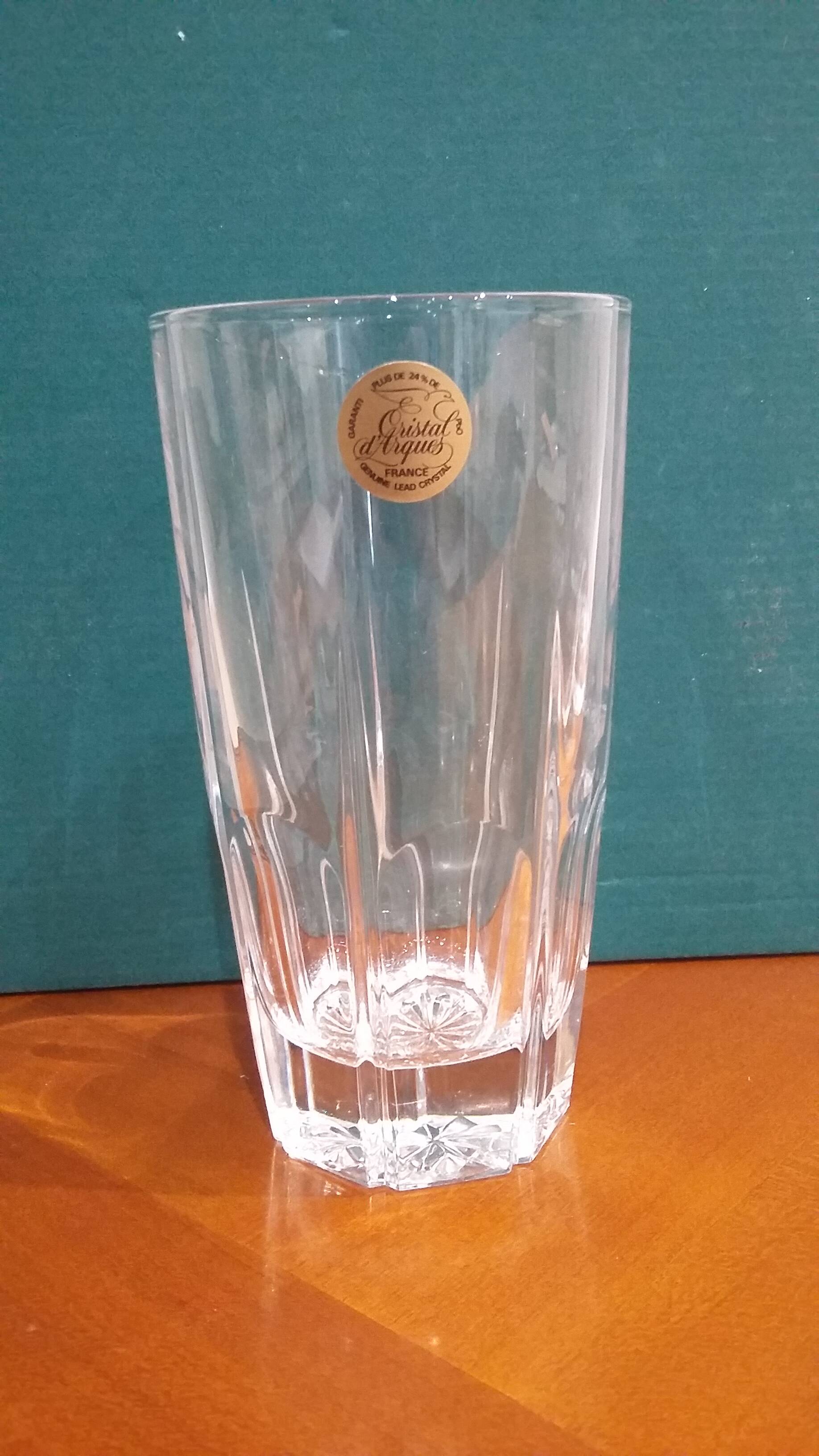 Très Joli Coffret De 6 Verre A Eau Ou Orangeade Bergerac En Cristal D'arque