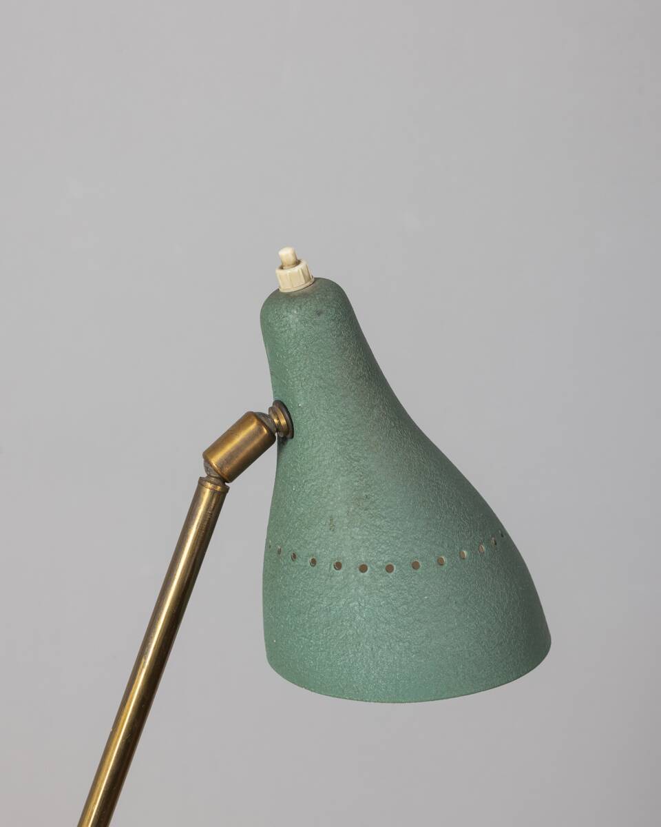 Vintage 1950s coffee table with lamp and magazine rack Italian design