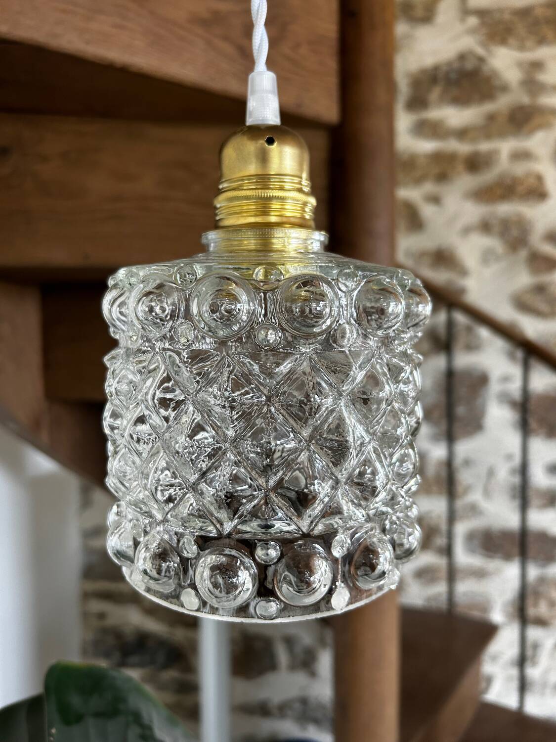 Modern vintage glass globe pendant light