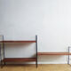 Metal and wood wall shelves in the taste of String - 1960s