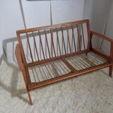 Vintage Scandinavian living room set in light wood